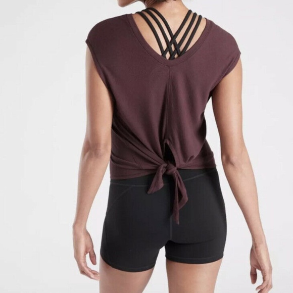 Athleta Tops - Athleta Nayarit Tie back Burgundy tank top size small